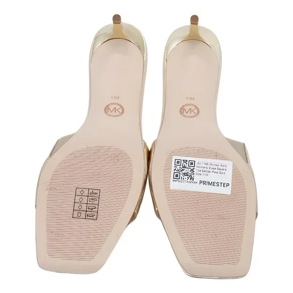 Michael Kors Elyse Square Toe Sandal Pale Gold 11M - Picture 6 of 6
